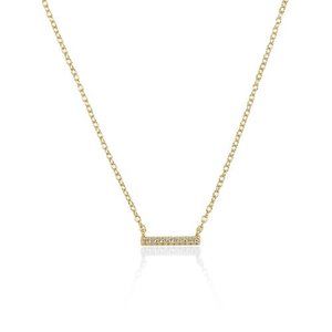 NWT Faith Bar Necklace // 14K Gold Vermeil + CZ